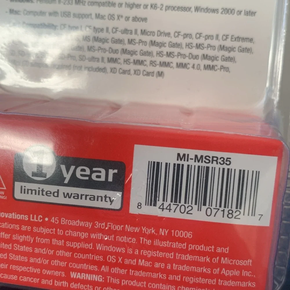 NWT Merkury Innovations Universal 33-in-1 Multi Card Reader/Writer